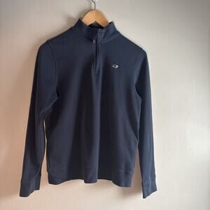 Vineyard Vines Boys 1/4. Zip Solid Whale Shirt in Vineyard Navy Size Large 16